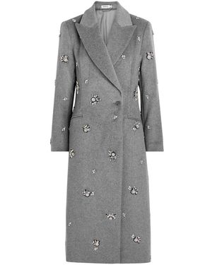 Jonathan Simkhai Gianni Embellished Wool-Blend Coat - Gray