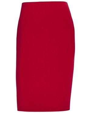 Saint Laurent Woven Midi Skirt - Red