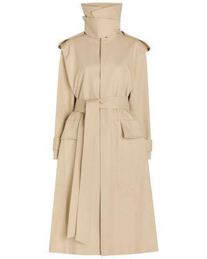 Victoria Beckham Philippa Belted Cotton Trench Coat - Natural