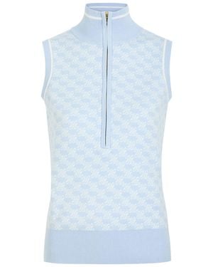 Varley Vincent Logo-Monogrammed Stretch-Knit Top - Blue