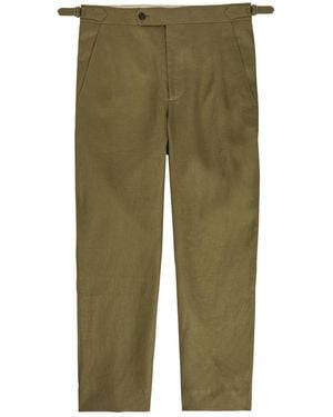 Bode Straight-Leg Linen Pants - Green