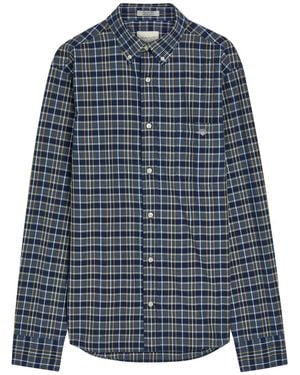 GANT Plaid Cotton Shirt - Blue
