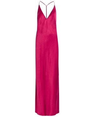 Anna October Justina Open-Back Satin Maxi Dress - Pink