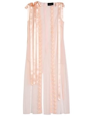 Simone Rocha Appliquéd Sheer Tulle Midi Dress - Pink