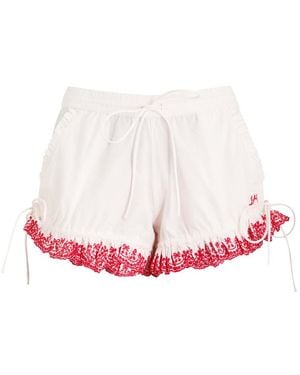Damson Madder Jenna Cherry Broderie-Anglaise Cotton Shorts - Pink