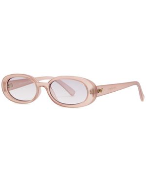 Le Specs Outta Love Oval-Frame Sunglasses - Pink