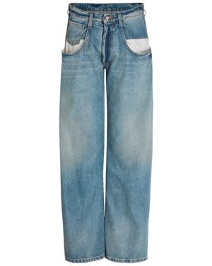 Maison Margiela Exposed-Pocket Straight-Leg Jeans - Blue