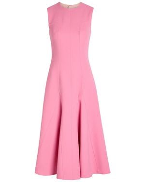 Emilia Wickstead Benicia Wool-Crepe Midi Dress - Pink