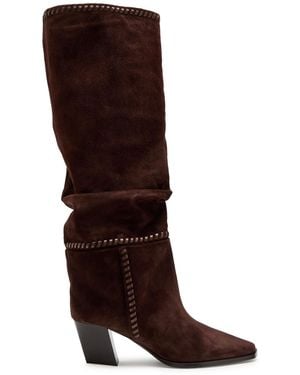 Jimmy Choo Hart Stitch 60 Suede Knee-High Boots - Brown