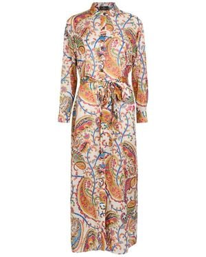 Etro Patterned Cotton Midi Shirt Dress - White