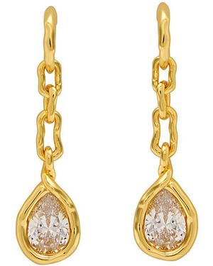 Alexis Asterales Crystal-Embellished 14Kt-Plated Drop Earrings - Metallic