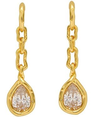 Alexis Asterales Crystal-Embellished 14Kt-Plated Drop Earrings - Metallic