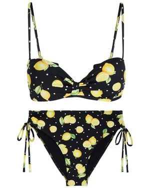 Leslie Amon Caro Printed Bikini - Black