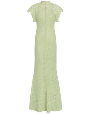 De La Vali Laia Floral Lace Maxi Dress - Green