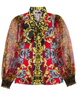 Alice + Olivia Alice + Olivia Brently Printed Satin Blouse - Multicolour