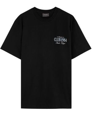 Club 1984 La Auto Printed Cotton T-Shirt - Black
