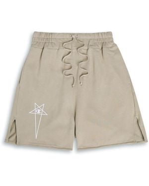 Rick Owens X Champion Logo-Embroidered Cotton Shorts - Natural