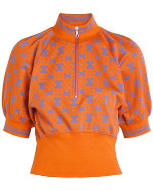 Dries Van Noten Hessium Patterned Knit Top - Orange