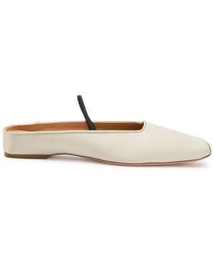 Calvin Klein Kate Silk-Satin Slingback Ballet Flats - White