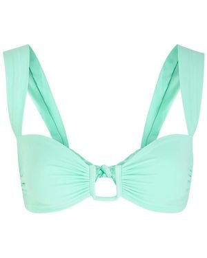 Away That Day Cannes Gathered Bikini Top - Green