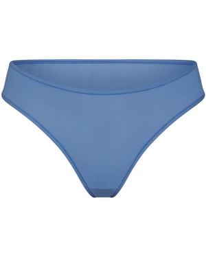 Skims Stretch-Jersey Thong - Blue