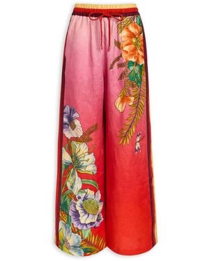 ALÉMAIS Inez Printed Flax Pants - Red