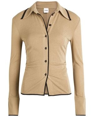 Nanushka Idana Mesh-Jersey Shirt - Natural