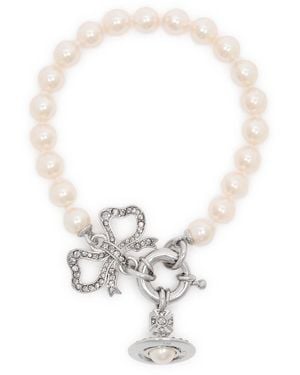 Vivienne Westwood Rigoberta Embellished Beaded Bracelet - White
