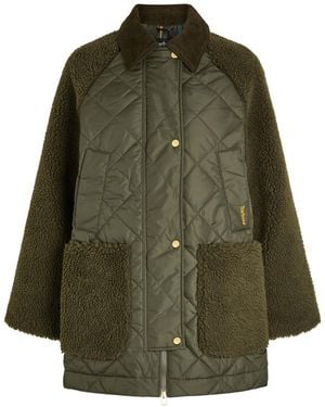 Barbour Barden Quilted Fleece And Shell Jacket - Green