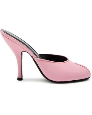 Jude Date 105 Peep-Toe Leather Mules - Pink