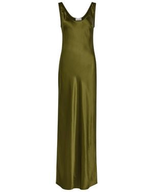Reformation Pamela Silk Maxi Slip Dress - Green
