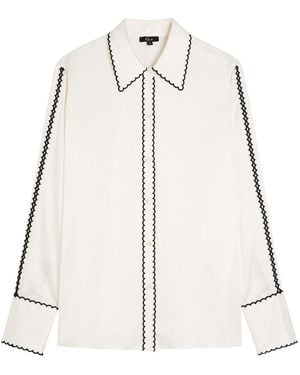 Rails Aloise Embroidered Silk Shirt - Natural