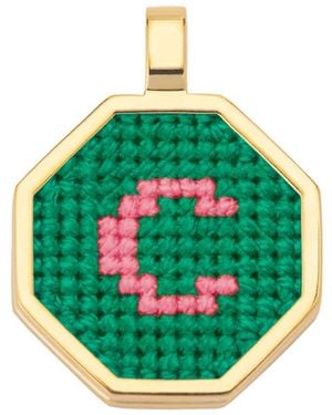 Maria Frering Letter C Pendant-Plated Necklace - Green