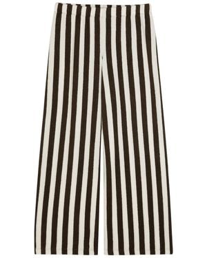 Suzie Kondi Lilo Striped Wide-Leg Terry Trousers - Brown