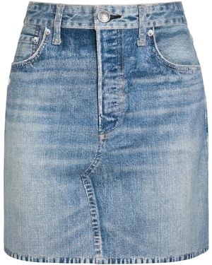 Rag & Bone Miramar Ponte Printed Stretch-Jersey Mini Skirt - Blue