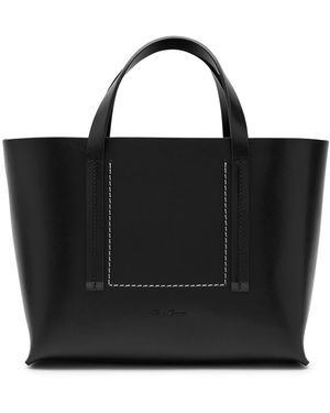 Rick Owens Shopper Small Leather Tote Bag - Black