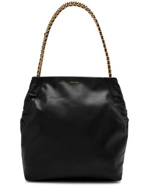 Veronica Beard Slouchy Leather Chain Shoulder Bag - Black