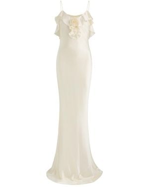 De La Vali Esperanza Stretch-Silk Maxi Dress - White