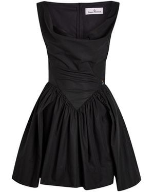 Vivienne Westwood Sunday Logo-Embroidered Cotton-Poplin Mini Dress - Black