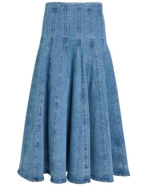 Jonathan Simkhai Taylan Paneled Stretch-Denim Midi Skirt - Blue