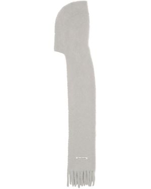 Acne Studios Hooded Brushed Mohair-Blend Scarf - White