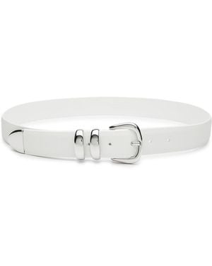 Anderson's Grained Leather Belt - White