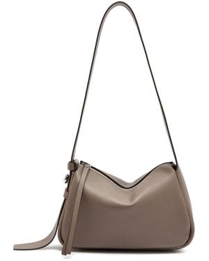 Tory Burch Romy Small Leather Grained Leather Shoulder Bag - Brown