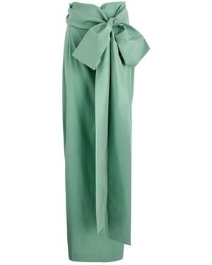 BERNADETTE Bernard Bow-Embellished Taffeta Maxi Skirt - Green