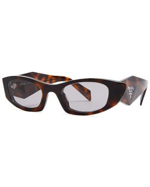Scultoreo Narrow Sunglasses in Tortoise & Brown
Prada Prada Scultoreo Narrow Sunglasses - White & Dark Grey  main image 4
