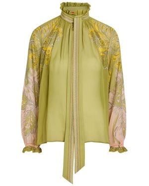 La DoubleJ Cerere Printed Silk Blouse - Yellow