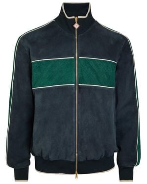 CASABLANCA Panelled Suede Track Jacket - Green