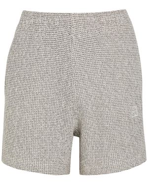 Anine Bing Kam Marled Cotton-Blend Shorts - Gray