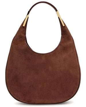 SAVETTE Florence Small Suede Hobo Bag - Brown