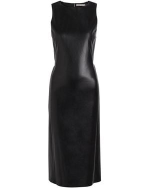 Alice + Olivia Wynell Bow-Appliquéd Faux Leather Midi Dress - Black